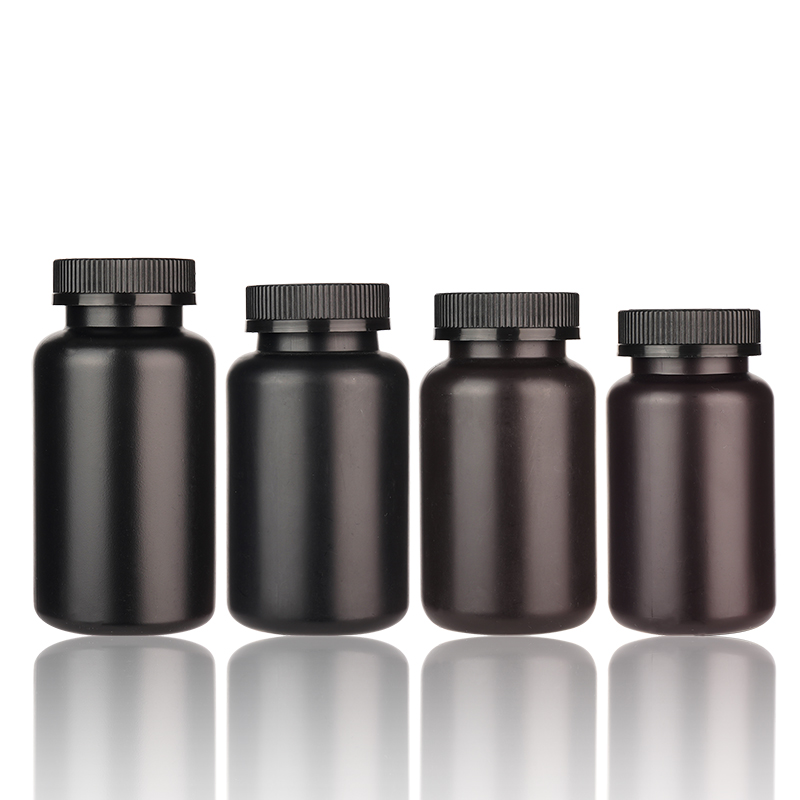 Wholesale Empty Matte Black HDPE Pill Chemical Container