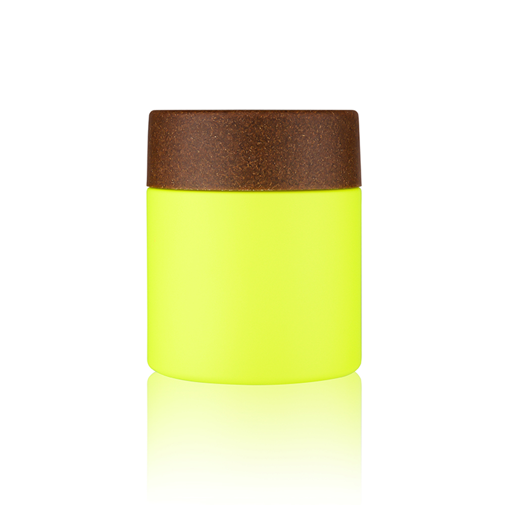 Gensyu Neon Yellow Cork Cap Canister Powder Pills Bottle BPA Free Food Canister