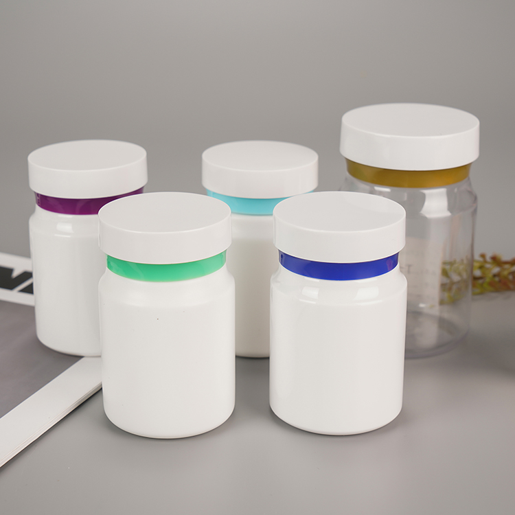 White Plastic Custom Pill Tablet Bottles Containers