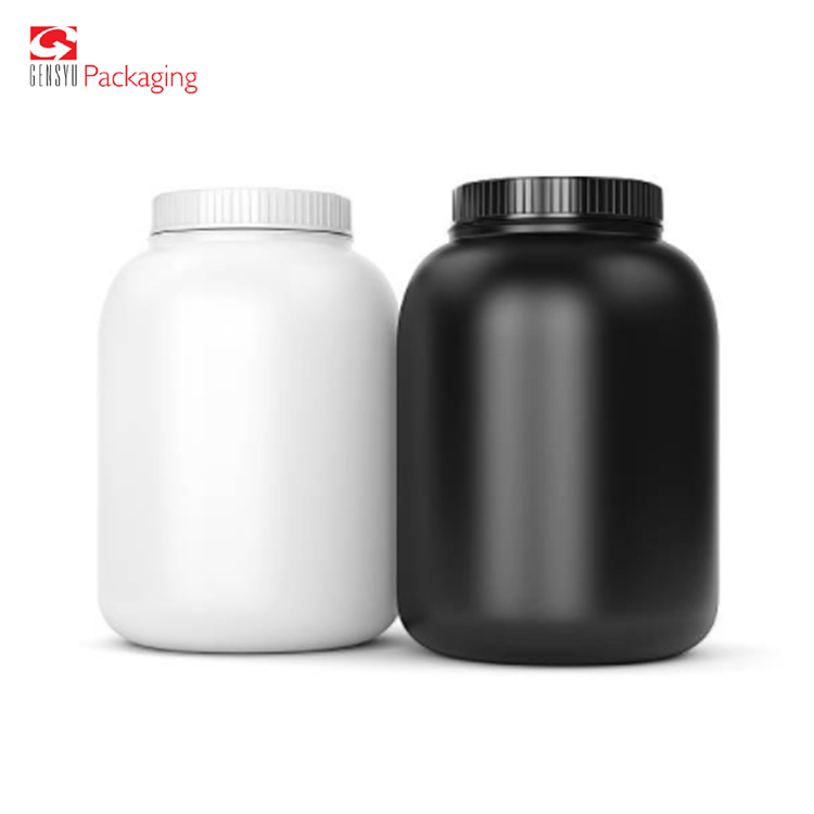 Gensyu Black Hdpe Plastic Nutrition Empty Protein Food Powder Container