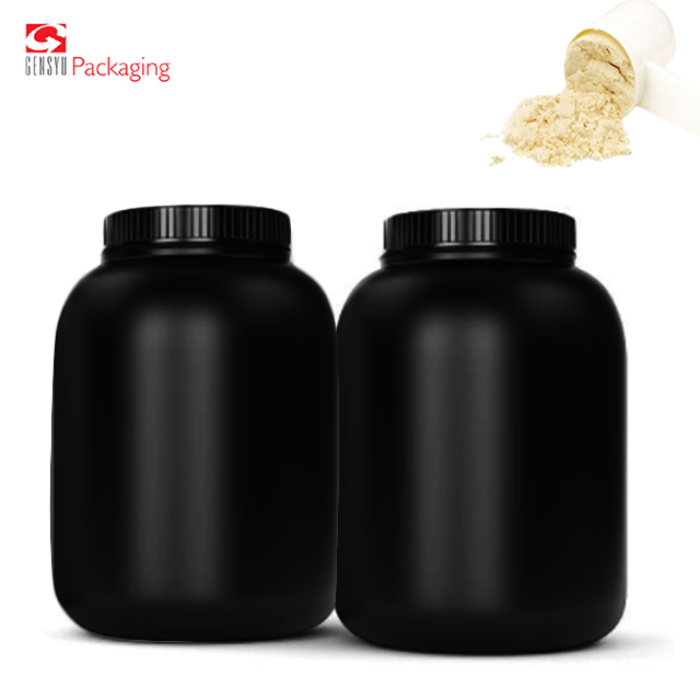 Gensyu Black Hdpe Plastic Nutrition Empty Protein Food Powder Container
