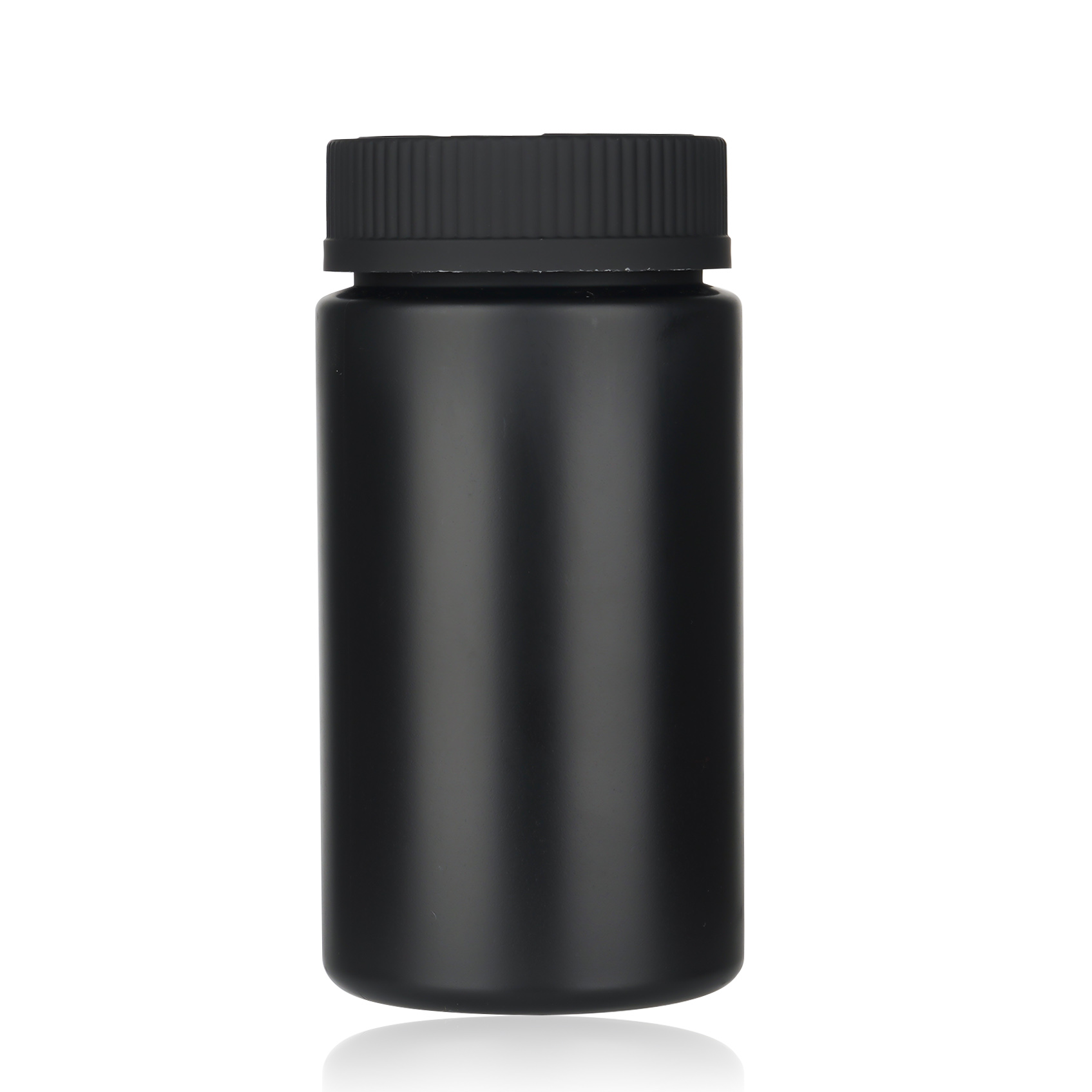 Food Grade 100ml PET PE HDPE Plastic Glossy Matte Black Pill Bottle