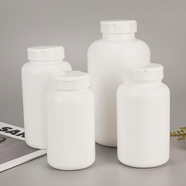 Custom White Vitamin Tablet Capsule Pill Bottles Packaging